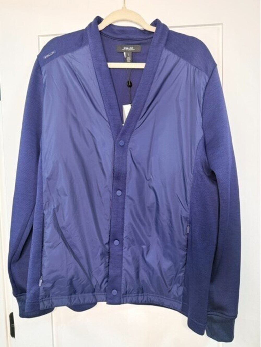 Polo Ralph Lauren RLX Men's L Blue Performance Full Button Jacket NWT